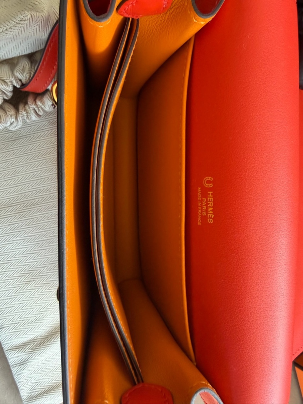 Hermes HSS Roulis Mini Capucine Gold Hardware Horseshoe Stamp - Never Worn - Picture 9 of 12